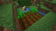 Bees can fertilize crops using pollen from flowers in Minecraft (Image via Mojang)